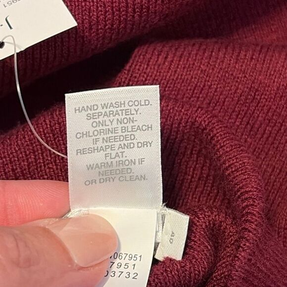 NWT J. Jill Burgundy Mock Neck Tunic Sweater Small Cotton Silk Wool Blend - Picture 7 of 7